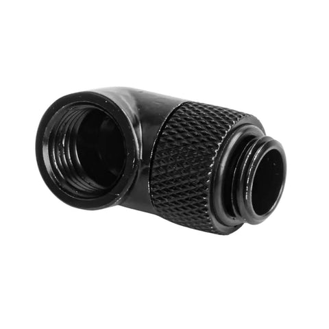 Rotary water cooling fitting, black, 90-degree G1/4 male-to-female connector for PC