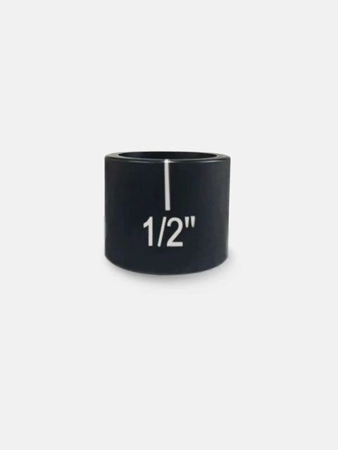 Front view of a 1/2 inch die from the Half Inch Conduit Punch And Die Kit For Hydraulic Knockout Driver With 0.89 Inch Hole Size, Laser Indexed Dies.