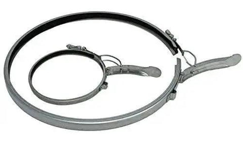 10-Inch Duct Clamp With Cotter Pin And Gasket Seal, Galvanized Steel, Adjustable Tension For Clamp-Together Duct Systems