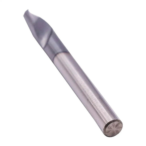 Pro Grade Solid Carbide Spotting Drill Set 5Pcs 1/4 Inch Shank 2 Flute 90 Degree AlTiN Coated single drill close-up