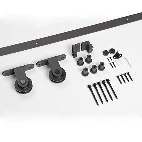 Vintage Kate Sliding Barn Door Hardware Kit For One Door, 8 Foot Track With 2 X 1220mm Rails, Top Mounted Rollers