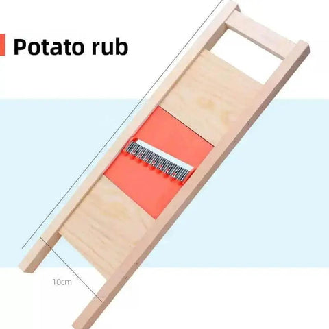 Manual Stainless Steel Wave Cutter For Potatoes And Vegetables, Crinkle Cutter With Solid Wood Handle, Rust Resistant Blade, Ergonomic 90 Degree Tabletop Design