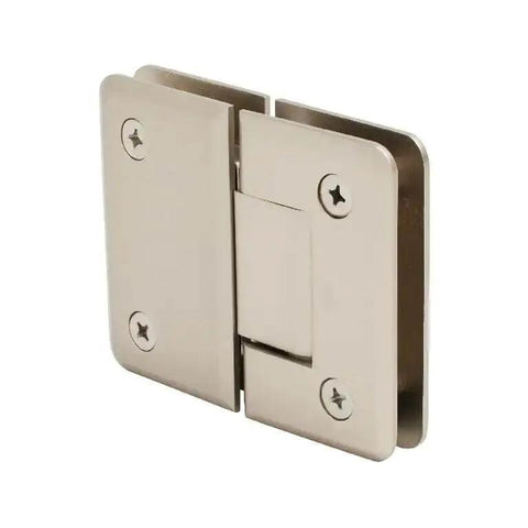 Pinnacle 180 Series Satin Nickel Glass To Glass Hinge Self Centering Reversible 5 Degree Pivot Pin 180 Degree Swing Frameless Shower