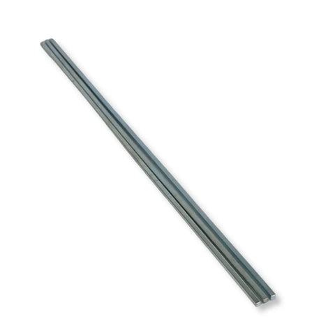 One Eighth Inch Square Key Stock Bar Set, Zn Coated Cold Drawn Steel, One Eighth By One Eighth By Twelve Inches, Pack Of Three angled view.