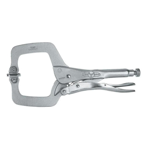 Heavy-Duty Locking C-Clamp With Swivel Pads For Versatile Gripping And Surface Protection In The Workshop, 11 Inch Jaw Opening