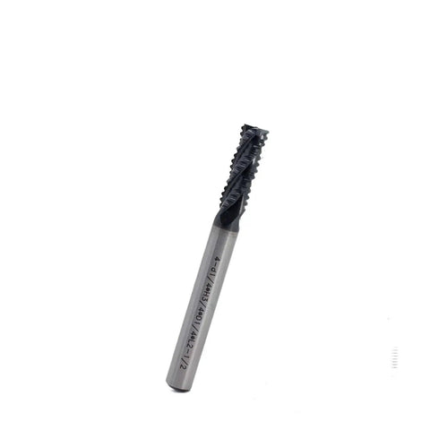 Roughing End Mill For Milling Metal Steels With HSS Square Nose 4 Flute Fine Tooth Bit 1 Quarter Inch Shank And 3 Quarter Inch Flute Length For High Efficiency Material Removal JESTUOUS, side view
