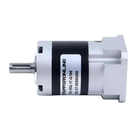 MGL Series Planetary Gearbox For Nema 17 Stepper Motors 100 To 1 Gear Ratio Low Backlash 45 Arc Minutes 5mm Shaft Metal Construction