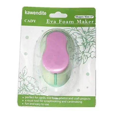 Packaging of Spring Action Five Eighth Inch Circle Paper Punch For Crafting with pink and green design.