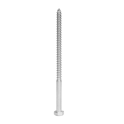 Stainless Steel Half Thread Wood Lag Screw Hex Bolt Self Tapping For Carpentry M8x150mm With Heavy Duty Build Beefy Hold And High Hardness
