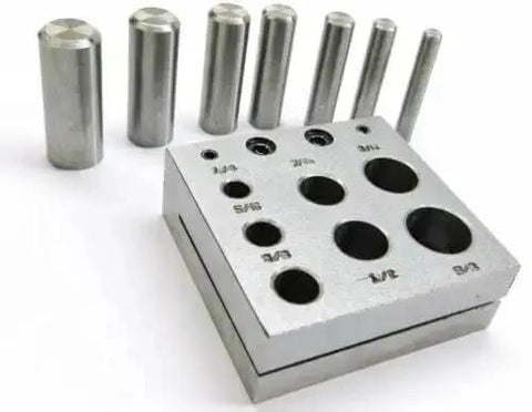Disc Cutter Set Seven Sizes From Quarter To Five Eighths Inch Cut Circular Metal Discs For Jewelry Shapes Silver Finish