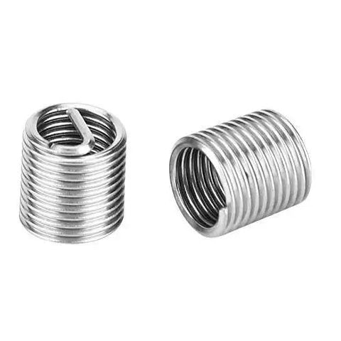 Close-up of M7 X 1.0 Helicoil Thread Repair Kit Stainless Steel 25 Pcs Pro Grade Heavy Duty Threaded Insert for Aluminum Alloys.