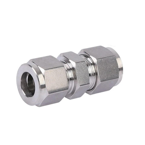 Pysrych 304 stainless steel compression tube fitting union with double ferrules by Amazon, 3/8 in OD x 3/8 in OD, pack of 2