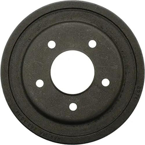 Centric C-Tek rear brake drum for Ford, black cast-iron with central bore and bolt holes.