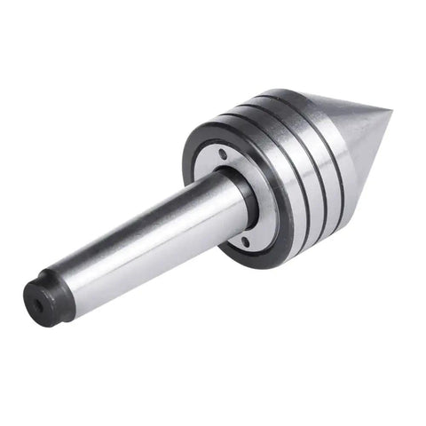 Built Tough 2MT Live Tailstock Center For Woodturning Pros, Heavy Duty MT2 Center with 60 Degree Point visible in metal finish