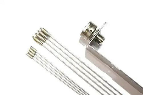Ground Plane NMO Mount Kit With Four 21 Inch Radials and SO239 Connector for Base or Field Use, shown disassembled