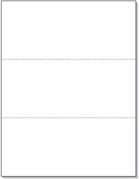 Perforated Laser Cut Paper Sheet For Remittance And Forms, 8.5 X 11 Inches, 20 Lb, 92 Bright, Made In USA, Tear Lines At 3.67 And 7.33 Inches, 2,500 Sheets Per Case Alliance