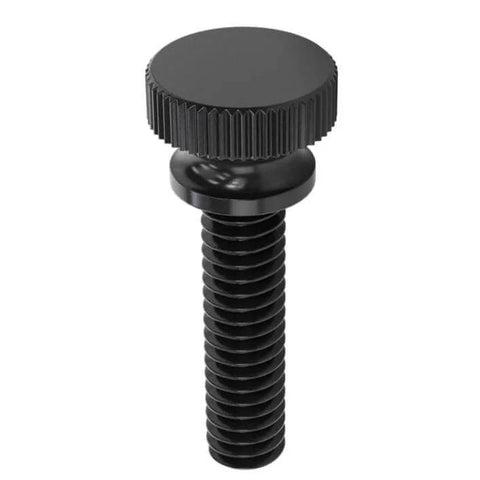 1/4-20 Thread Nylon Thumb Screws, 1 Inch Long, Black, 10 Pack For Easy Grip And Quick Hand Tightening shown in close-up view