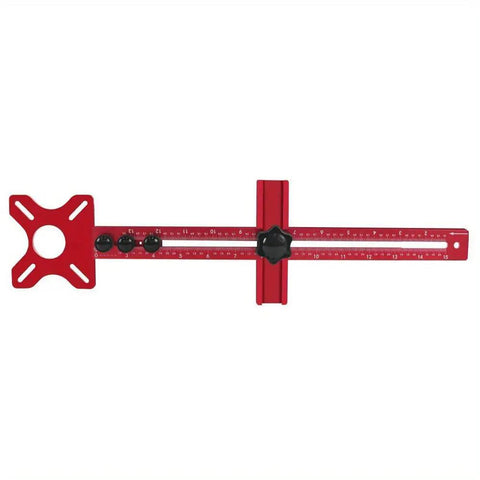 Pro-Grade Aluminum Router Milling Groove Bracket With Base, Adjustable Circle Cutting Jig for woodworking, in red aluminum.