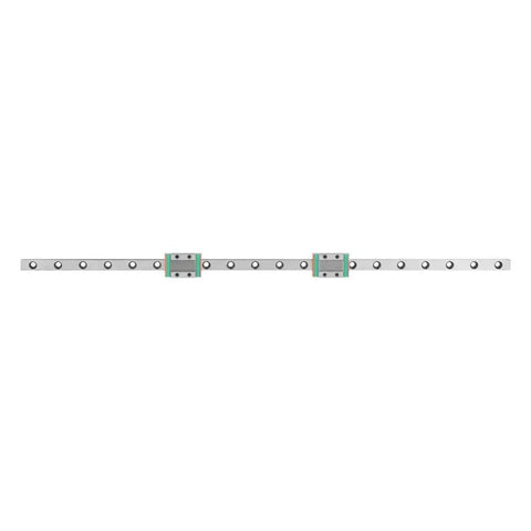 Miniature Linear Rail Bearing Guide Rail 400mm LML9B 9mm Wide With Two Slide Blocks for CNC Parts, straight view