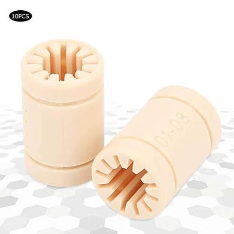 10 Pieces LM8UU Plastic Linear Bushings For 3D Printers, Smooth Sliding Bearings For 8mm Rails, Durable RJMP Replacement Parts
