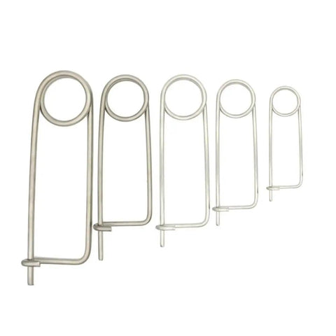 10 Piece Brooch Shape Cotter Safety Pins In Galvanized Carbon Alloy Steel With Heavy Duty Quick Lock Spring Design in various sizes