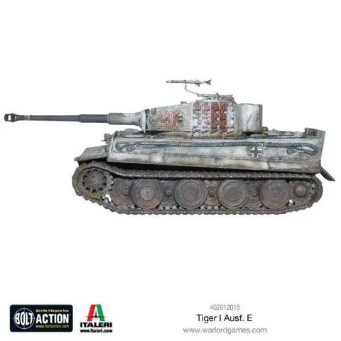Side view of Tiger I Ausf E 1 To 56 Scale German Army Plastic Tank Kit For Bolt Action Tabletop Battles 28mm Miniatures Model