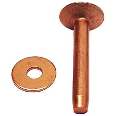 10 Pack Solid Copper Rivets With Burrs One And One Quarter Inch For Leather Belts Shoes Tack Durable Rust Proof Long Lasting Set Of 10 Rivets And Burrs