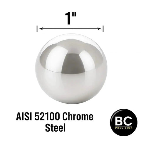 Five 1 Inch Chrome Steel Bearing Balls G25 For Precision Machinery And Industrial Use, AISI 52100 chrome steel, close-up view