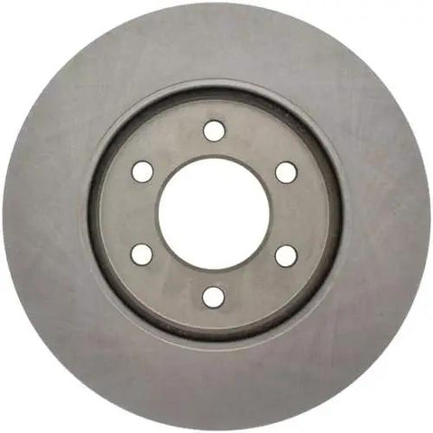 Front view of Centric C-Tek brake rotor, metallic gray cast iron with five lug holes
