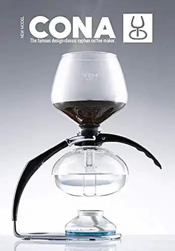 DGENIUS All Glass Siphon Coffee Maker With Glass Filter Rod No Paper Or Cloth Brewing Industrial Design Classic visible in full