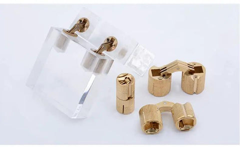Durable Brass Concealed Barrel Hinges For Hidden Cabinets And Jewelry Boxes 8mm Diameter 180 Degree Opening Cylindrical Hidden Cabinet Hinges DIY Furniture Hardware Pack Of 8