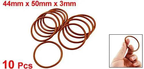Silicone O Ring 50mm Outer Diameter 44mm Inner Diameter 3mm Cross Section VMQ Seal Gasket Red Pack Of 10 displayed and held