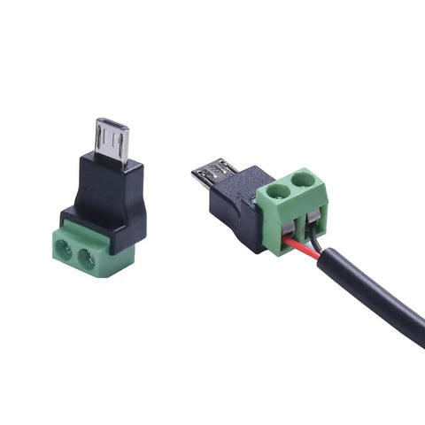 Micro USB 2Pin Solderless Charging Connector Crimp Adapter 5V 3A No Data Transfer for DIY Repair No Soldering Required