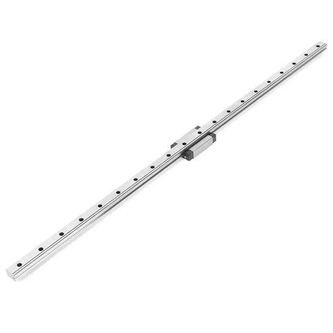 MGN12H Black Miniature Linear Rail Guide 12mm Width with Slide Block, shown in full length with visible slide block on a white background.