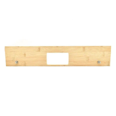 4 Inch Hinge Mortising Template With One Quarter Inch Radius Corners For Doors, Pro Grade Router Jig For Exterior And Interior Wood Door Installations, Repositionable Seventeen Inch Carrier For Easy Custom Hinge Spacing By Big Horn shown on bamboo carrier