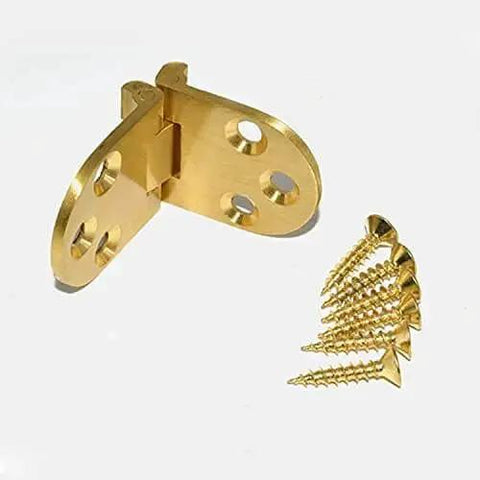 2 Pcs Folding Table Flip Hinge Set Zinc Alloy with Chrome Finish Heavy Duty Easy Install showing hinge and screws isolated on white