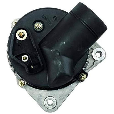 Top view of Premium Remanufactured Car Alternator AL0739X with new bearings, self-lubricating brushes, clutch pulley, and durable materials.