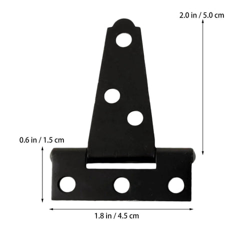 2 Pcs Galvanized T Shaped Gate Hinges, Rust Resistant, 2 Inch Heavy Duty T Strap Hinges For Wooden Fence, Barn, Shed Doors with measurements