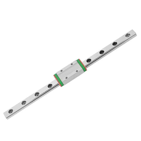 Compact 200mm Linear Guide Rail With 9mm Wide Slide Block For Precision Equipment, Smooth Motion, shown flat from above.