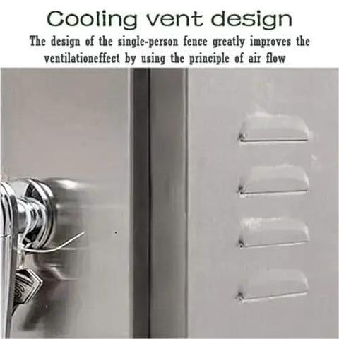 Cooling vent design on heavy duty waterproof stainless steel electrical enclosure box for outdoor commercial use 20x16x6 inches.
