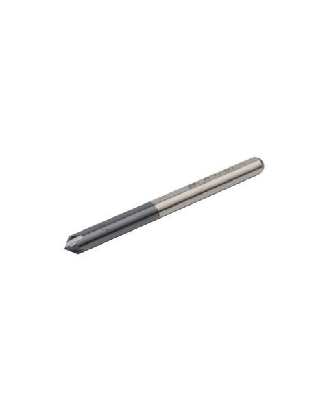Beefy Solid Carbide Chamfer End Mills For Steel With AlTiN Coating One Eighth Inch Shank One Eighth Inch Cutting Diameter Four Flutes Ninety Degree Chamfer Single End One And A Half Inches Overall Length Zorqon 5Pcs Set