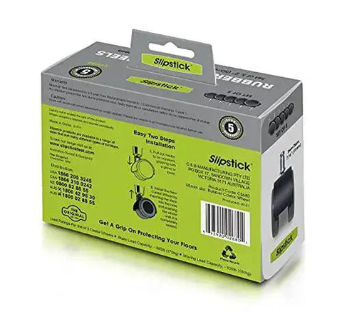 Office Chair Caster Wheels Floor Protecting 2 Inch 50 Mm Twin Rubber Rollers Set Of 5 With Standard 7/16 Inch Stem box
