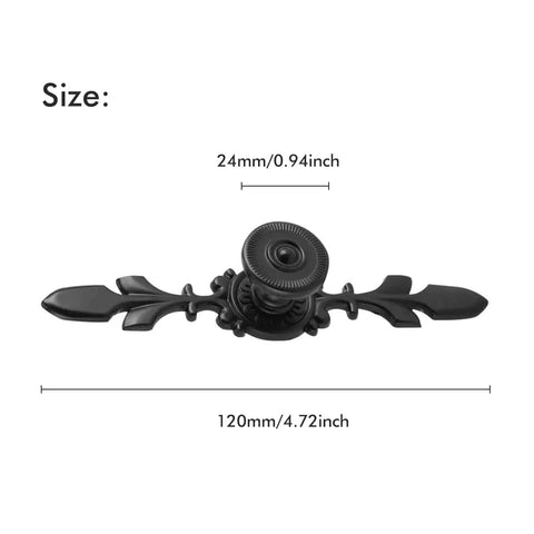 Vintage Style Zinc Alloy Pull Handle For Cabinets And Drawers Black 4 Pack With Screws Fits 18mm Thick Wood Ideal For Drawer Cabinet.