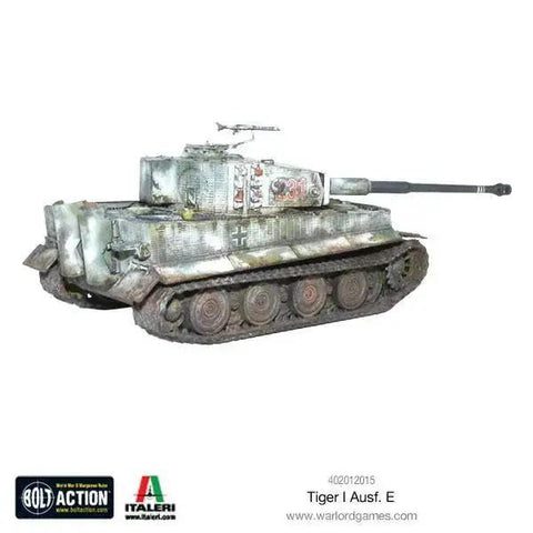 Tiger I Ausf E 1 To 56 Scale German Army Plastic Tank Kit for Bolt Action Tabletop Battles 28mm Miniatures model front view