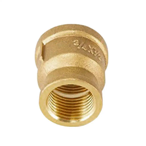Brass Reducing Coupling Pipe Fittings 1/2 Inch NPS Female To 3/4 Inch NPS Female Threaded, front view