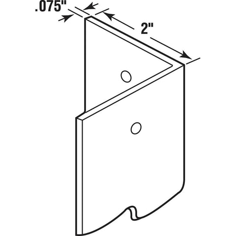 Technical drawing of Beefy Stainless Steel Corner Shield With Fasteners 2 By 48 Inch Wall Corner Protector Heavy Duty Edge Guard.