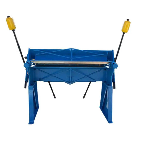 Front view of 4 Ft Pan Finger Brake Box Bender for 12 Gauge Steel, 51 inch length, featuring dual handles and heavy-duty steel construction.