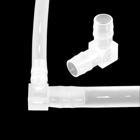 1/2-inch hose barb 90-degree L-fitting, white plastic elbow, pack of 5
