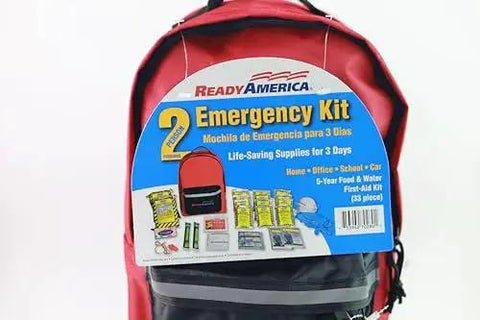 Two Person 72 Hour Emergency Kit In A 3 Day Backpack For Camping Car Travel Earthquake And More Includes First Aid Kit Survival Blanket And Portable Go Bag Ready America Red