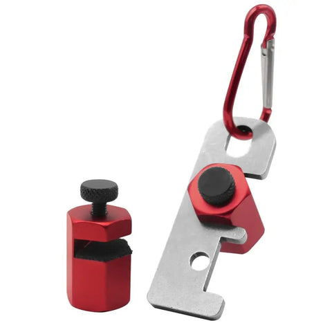 Anodized Aluminum Stair Gauge Framing Square Attachment Jig For Stair Stringer And Rafters Layout, red aluminum alloy, with rope.